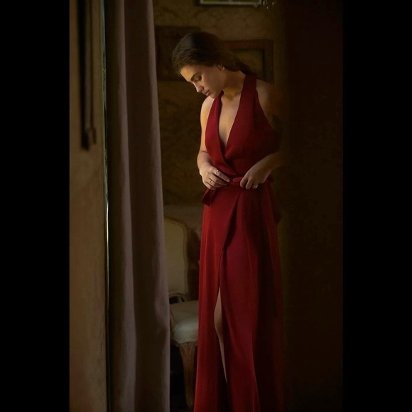 Hutch Ruby Satin wrap maxi dress - Picture 2 of 5